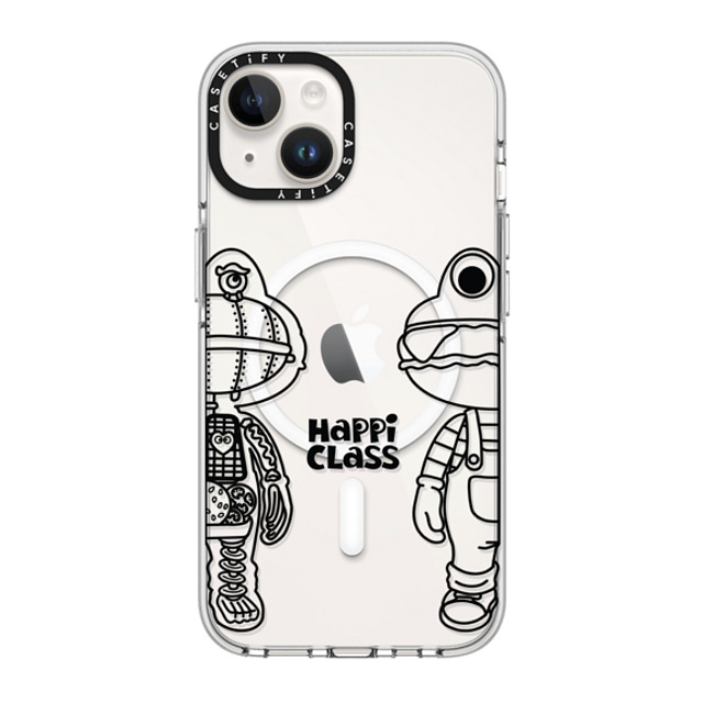 HEROCROSS x CASETiFY iPhone 14 ケース クリア クリア ケース MagSafe対応 Happi Class X-Kun (Black) By Herocross