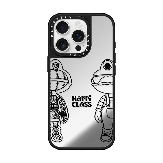 HEROCROSS x CASETiFY iPhone 16 Pro ケース Silver on Black ミラーケース MagSafe対応 Happi Class X-Kun (Black) By Herocross