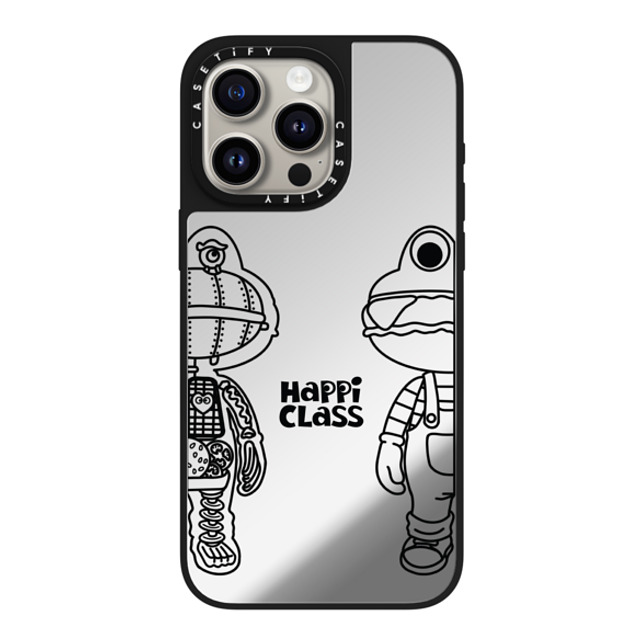 HEROCROSS x CASETiFY iPhone 15 Pro Max ケース Silver on Black ミラーケース MagSafe対応 Happi Class X-Kun (Black) By Herocross