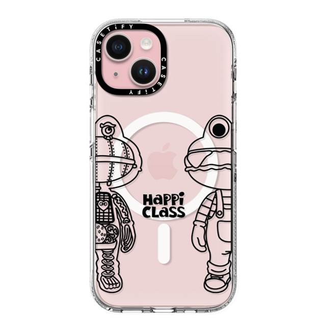 HEROCROSS x CASETiFY iPhone 15 ケース クリア クリア ケース MagSafe対応 Happi Class X-Kun (Black) By Herocross