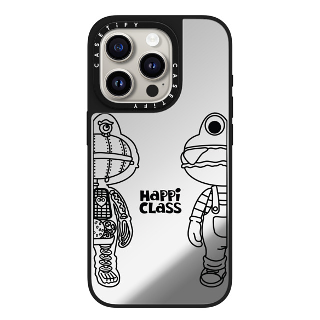 HEROCROSS x CASETiFY iPhone 15 Pro Case Silver on Black ミラーケース MagSafe対応 Happi Class X-Kun (Black) By Herocross HEROCROSS x CASETiFY iPhone 15 Pro Case Silver on Black ミラーケース MagSafe対応 Happi Class X-Kun (Black) By Herocross