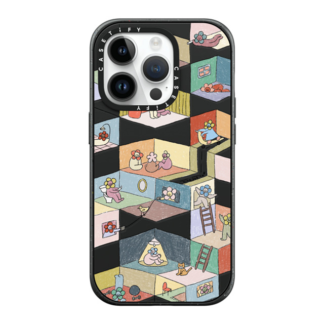 Kina and Tam x CASETiFY iPhone 14 Pro ケース マットブラック インパクトケース MagSafe対応 HUMAN EXPERIENCE