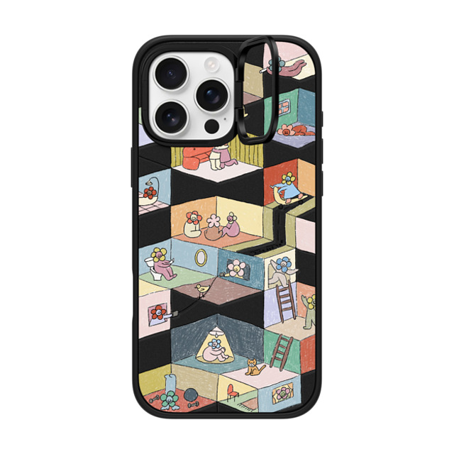 Kina and Tam x CASETiFY iPhone 16 Pro Max ケース マットブラック インパクトリングスタンドケース MagSafe対応 HUMAN EXPERIENCE