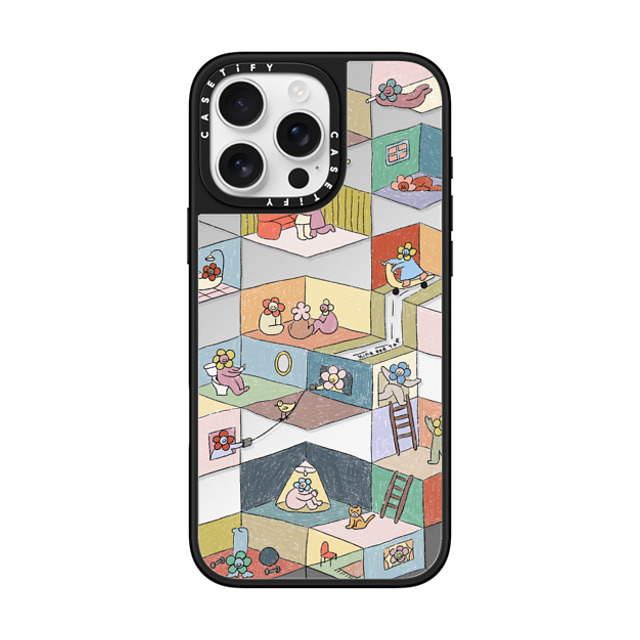 Kina and Tam x CASETiFY iPhone 16 Pro Max ケース Silver on Black ミラーケース MagSafe対応 HUMAN EXPERIENCE