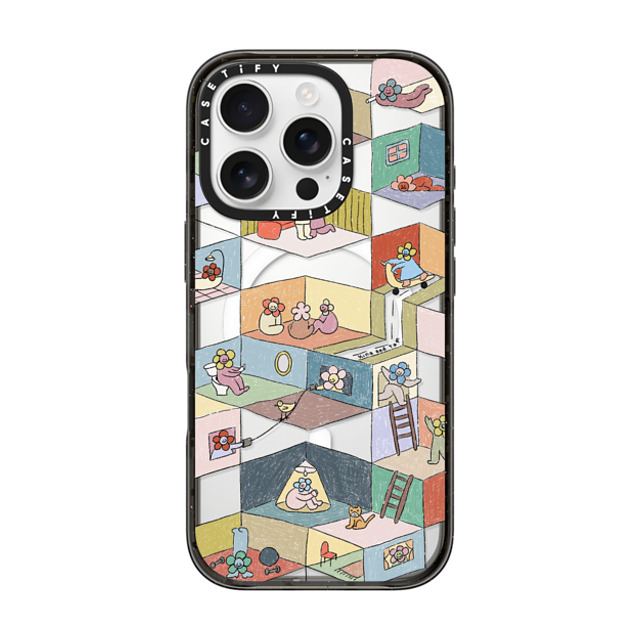 Kina and Tam x CASETiFY iPhone 16 Pro ケース ブラック インパクトケース MagSafe対応 HUMAN EXPERIENCE