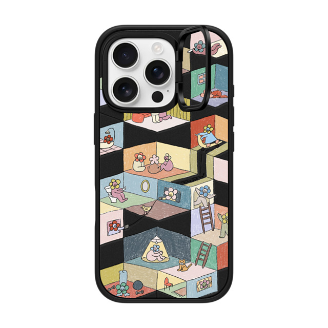 Kina and Tam x CASETiFY iPhone 16 Pro ケース マットブラック インパクトリングスタンドケース MagSafe対応 HUMAN EXPERIENCE