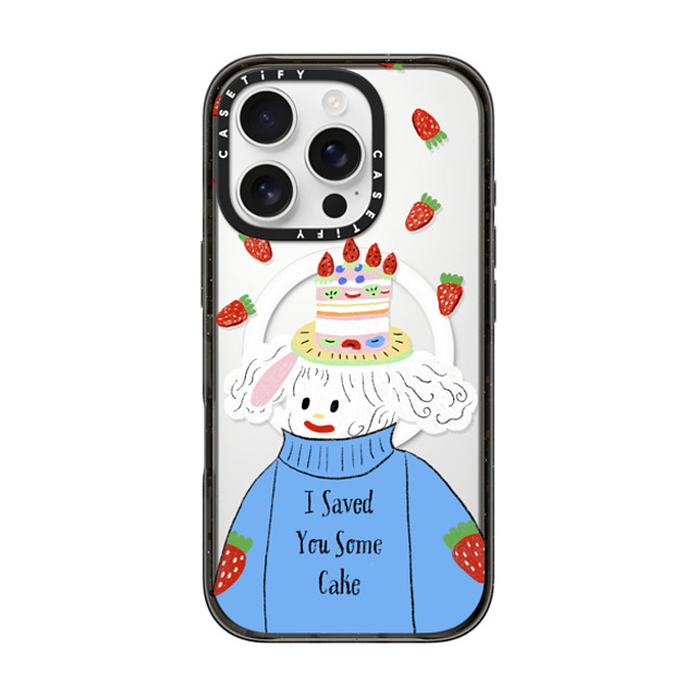 Kina and Tam x CASETiFY iPhone 16 Pro ケース Fruit,Animal ブラック インパクトケース MagSafe対応 I SAVED YOU SOME CAKE Back to School Kina and Tam x CASETiFY iPhone 16 Pro ケース Fruit,Animal ブラック インパクトケース MagSafe対応 I SAVED YOU SOME CAKE Back to School
