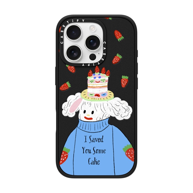Kina and Tam x CASETiFY iPhone 16 Pro ケース Fruit,Animal マットブラック インパクトケース MagSafe対応 I SAVED YOU SOME CAKE Back to School Kina and Tam x CASETiFY iPhone 16 Pro ケース Fruit,Animal マットブラック インパクトケース MagSafe対応 I SAVED YOU SOME CAKE Back to School