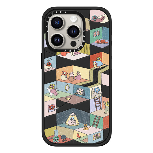 Kina and Tam x CASETiFY iPhone 15 Pro ケース マットブラック インパクトケース MagSafe対応 HUMAN EXPERIENCE