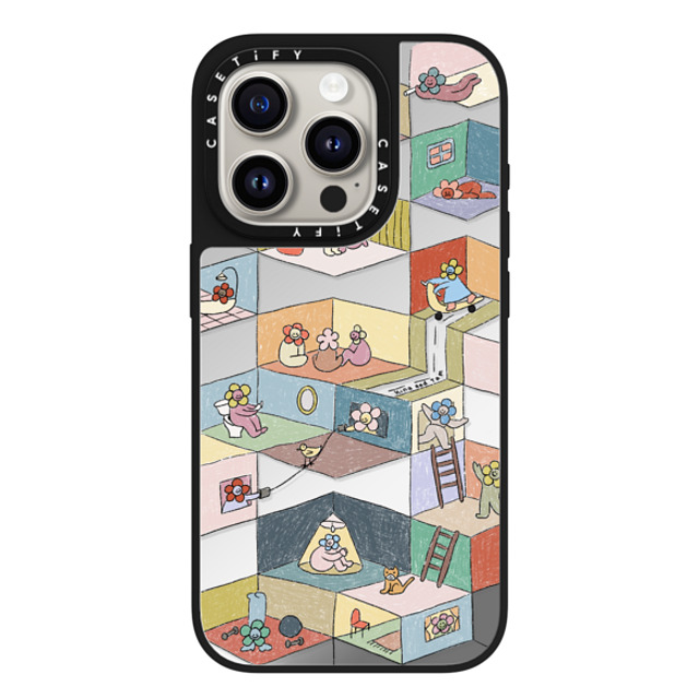 Kina and Tam x CASETiFY iPhone 15 Pro Case Silver on Black ミラーケース MagSafe対応 HUMAN EXPERIENCE Kina and Tam x CASETiFY iPhone 15 Pro Case Silver on Black ミラーケース MagSafe対応 HUMAN EXPERIENCE