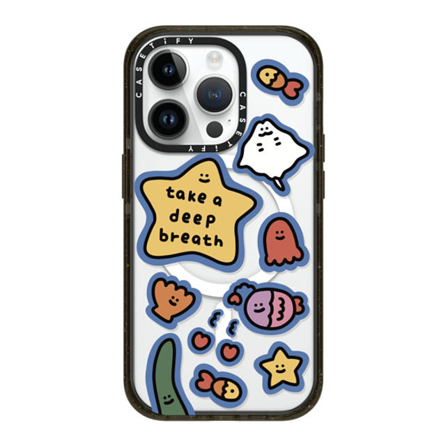 SHAO SHAO x CASETiFY iPhone 14 Pro ケース ブラック インパクトケース MagSafe対応 TAKE A DEEP BREATH BY SHAO SHAO