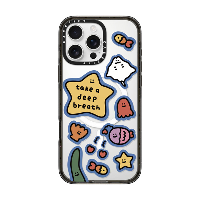 SHAO SHAO x CASETiFY iPhone 16 Pro Max ケース ブラック インパクトケース MagSafe対応 TAKE A DEEP BREATH BY SHAO SHAO