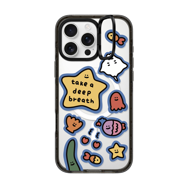 SHAO SHAO x CASETiFY iPhone 16 Pro Max ケース ブラック インパクトリングスタンドケース MagSafe対応 TAKE A DEEP BREATH BY SHAO SHAO