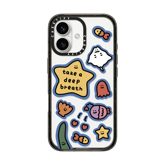 SHAO SHAO x CASETiFY iPhone 16 ケース ブラック インパクトケース TAKE A DEEP BREATH BY SHAO SHAO