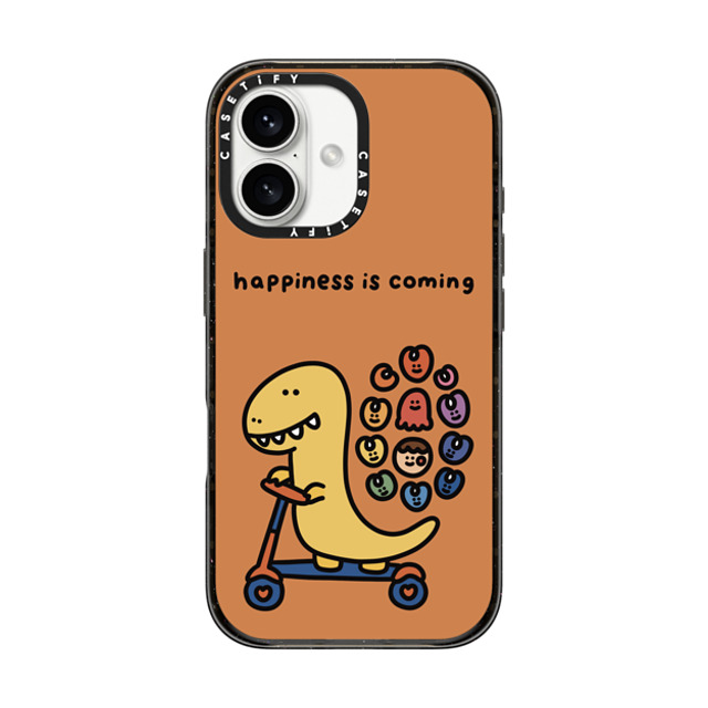 SHAO SHAO x CASETiFY iPhone 16 ケース ブラック インパクトケース MagSafe対応 HAPPINESS IS COMING BY SHAO SHAO