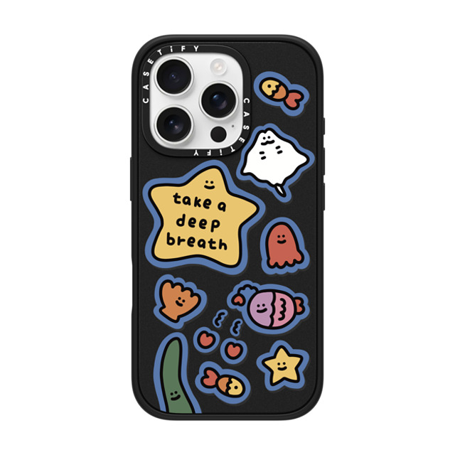 SHAO SHAO x CASETiFY iPhone 16 Pro ケース マットブラック インパクトケース MagSafe対応 TAKE A DEEP BREATH BY SHAO SHAO