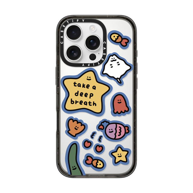 SHAO SHAO x CASETiFY iPhone 16 Pro ケース ブラック インパクトケース TAKE A DEEP BREATH BY SHAO SHAO