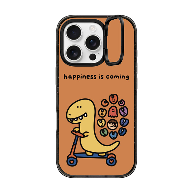 SHAO SHAO x CASETiFY iPhone 16 Pro ケース ブラック インパクトリングスタンドケース MagSafe対応 HAPPINESS IS COMING BY SHAO SHAO