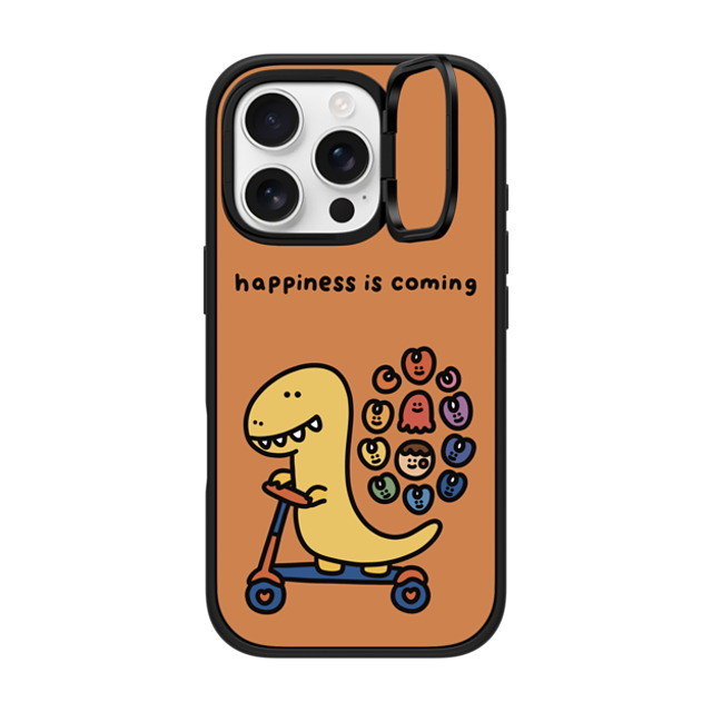 SHAO SHAO x CASETiFY iPhone 16 Pro ケース マットブラック インパクトリングスタンドケース MagSafe対応 HAPPINESS IS COMING BY SHAO SHAO