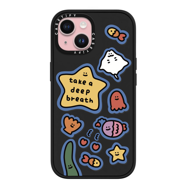 SHAO SHAO x CASETiFY iPhone 15 ケース マットブラック インパクトケース MagSafe対応 TAKE A DEEP BREATH BY SHAO SHAO