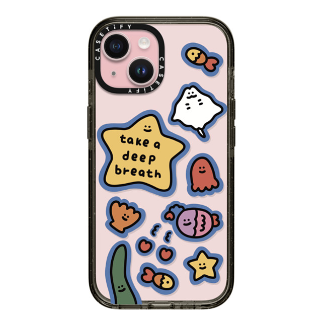 SHAO SHAO x CASETiFY iPhone 15 ケース ブラック インパクトケース TAKE A DEEP BREATH BY SHAO SHAO