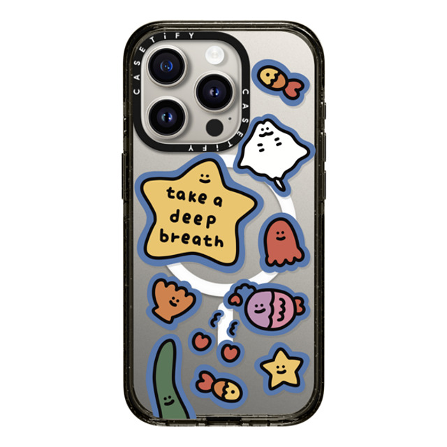 SHAO SHAO x CASETiFY iPhone 15 Pro ケース ブラック インパクトケース MagSafe対応 TAKE A DEEP BREATH BY SHAO SHAO