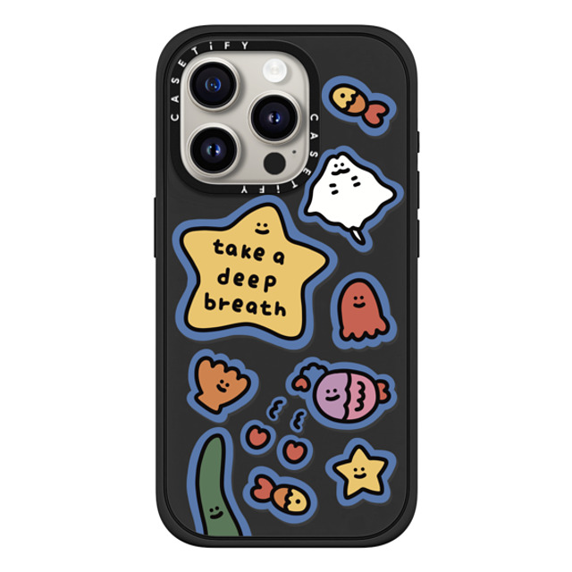 SHAO SHAO x CASETiFY iPhone 15 Pro ケース マットブラック インパクトケース MagSafe対応 TAKE A DEEP BREATH BY SHAO SHAO