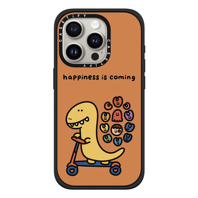 SHAO SHAO x CASETiFY iPhone 15 Pro ケース マットブラック インパクトケース MagSafe対応 HAPPINESS IS COMING BY SHAO SHAO