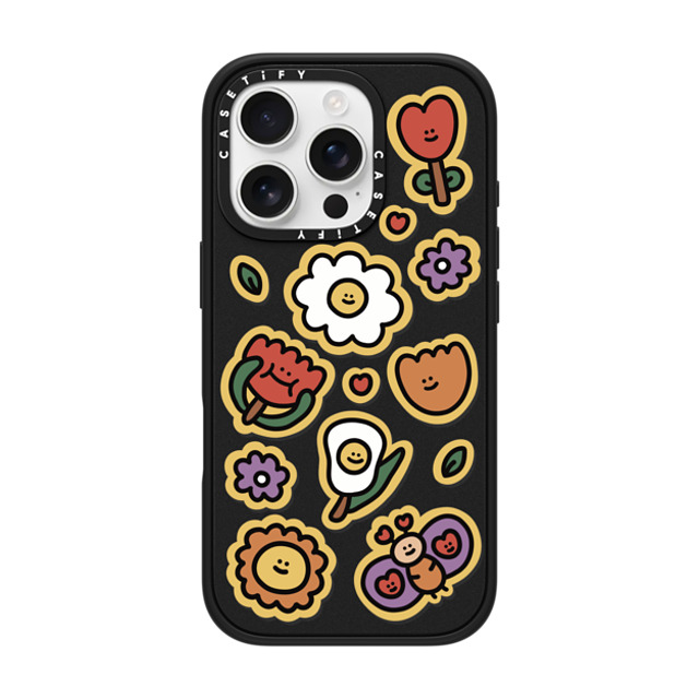 SHAO SHAO x CASETiFY iPhone 16 Pro Case Sticker,Floral Matte Black Impact Case MagSafe Compatible BLOOMING FLOWERS BY SHAO SHAO Father's Day SHAO SHAO x CASETiFY iPhone 16 Pro Case Sticker,Floral Matte Black Impact Case MagSafe Compatible BLOOMING FLOWERS BY SHAO SHAO Father's Day