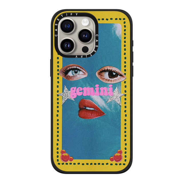 Valheria Rocha x CASETiFY iPhone 15 Pro Max Case Matte Black Impact Case MagSafe Compatible Gemini Valheria Rocha x CASETiFY iPhone 15 Pro Max Case Matte Black Impact Case MagSafe Compatible Gemini