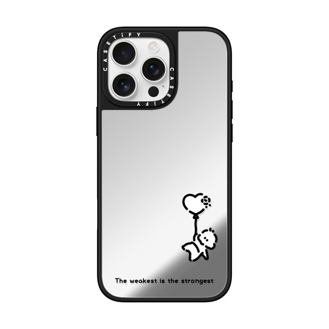 Muramatsushiori x CASETiFY iPhone 16 Pro Max ケース Silver on Black ミラーケース MagSafe対応 The weakest is the strongest - muramatsushiori