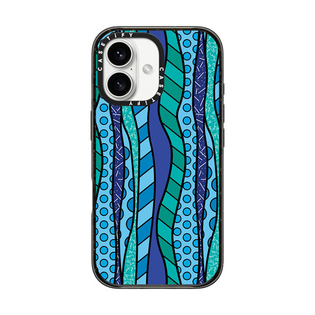 Romero Britto x CASETiFY iPhone 16 Case Geometric,Abstract Black インパクトケース WAVES BY ROMERO BRITTO Mother's Day Romero Britto x CASETiFY iPhone 16 Case Geometric,Abstract Black インパクトケース WAVES BY ROMERO BRITTO Mother's Day