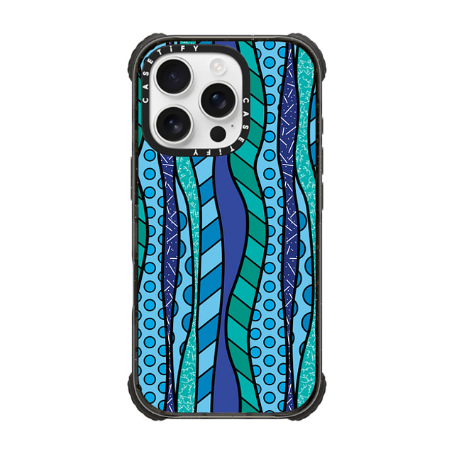 Romero Britto x CASETiFY iPhone 16 Pro ケース Geometric,Abstract ブラック ウルトラ インパクトケース MagSafe 対応 WAVES BY ROMERO BRITTO Father's Day Romero Britto x CASETiFY iPhone 16 Pro ケース Geometric,Abstract ブラック ウルトラ インパクトケース MagSafe 対応 WAVES BY ROMERO BRITTO Father's Day