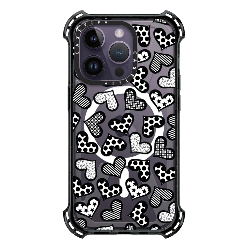 Bounce iPhone 14 Pro Case MagSafe Compatible - HEARTS BLACK BY ROMERO BRITTO