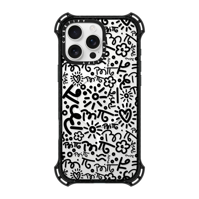 Romero Britto x CASETiFY iPhone 16 Pro Max Case Black バウンスケース GRAFFITI WHITE BY ROMERO BRITTO Romero Britto x CASETiFY iPhone 16 Pro Max Case Black バウンスケース GRAFFITI WHITE BY ROMERO BRITTO