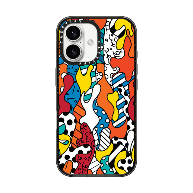 Romero Britto x CASETiFY iPhone 16 ケース Geometric,Abstract ブラック インパクトケース MagSafe対応 CAMOUFLAGE BY ROMERO BRITTO Father's Day Romero Britto x CASETiFY iPhone 16 ケース Geometric,Abstract ブラック インパクトケース MagSafe対応 CAMOUFLAGE BY ROMERO BRITTO Father's Day