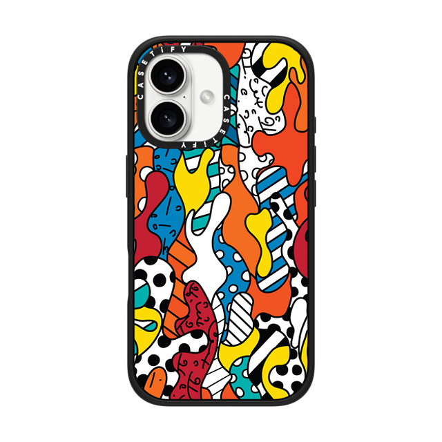 Romero Britto x CASETiFY iPhone 16 Case Geometric,Abstract Matte Black Impact Case MagSafe Compatible CAMOUFLAGE BY ROMERO BRITTO Father's Day Romero Britto x CASETiFY iPhone 16 Case Geometric,Abstract Matte Black Impact Case MagSafe Compatible CAMOUFLAGE BY ROMERO BRITTO Father's Day