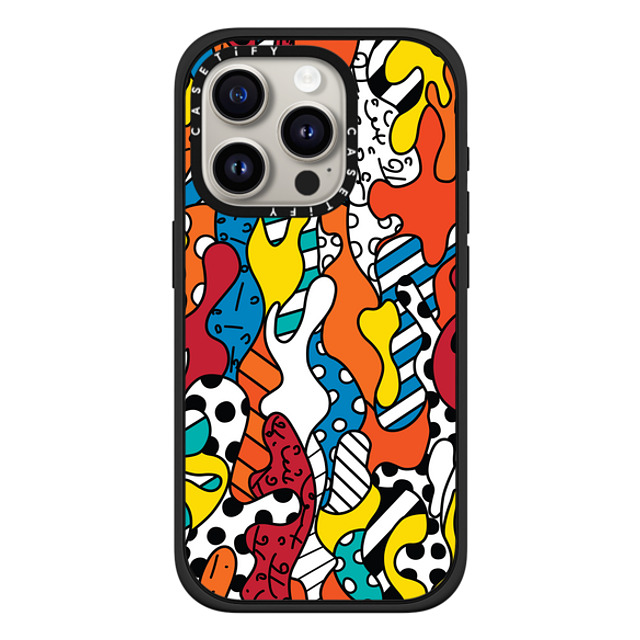 Romero Britto x CASETiFY iPhone 15 Pro ケース Geometric,Abstract マットブラック インパクトケース MagSafe対応 CAMOUFLAGE BY ROMERO BRITTO Back to School Romero Britto x CASETiFY iPhone 15 Pro ケース Geometric,Abstract マットブラック インパクトケース MagSafe対応 CAMOUFLAGE BY ROMERO BRITTO Back to School
