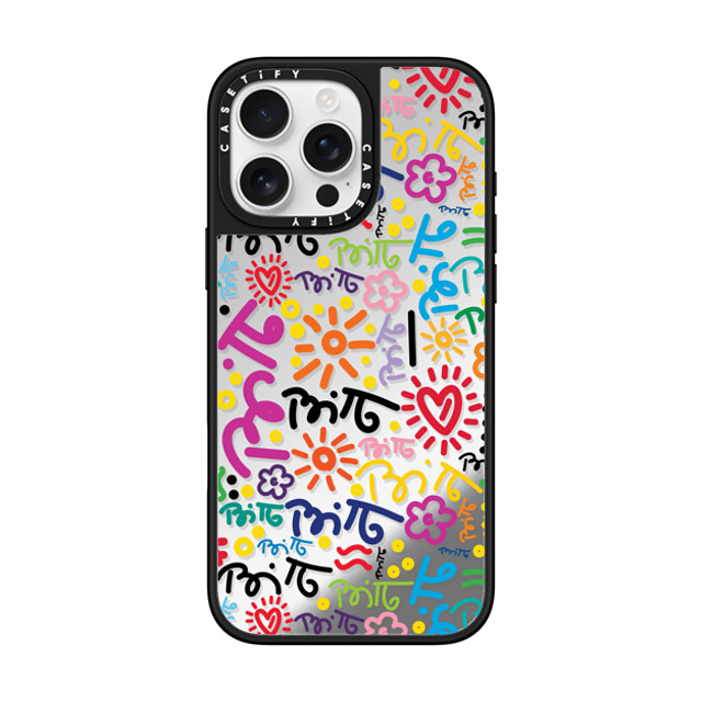 Romero Britto x CASETiFY iPhone 16 Pro Max Case Heart,Nature Silver on Black ミラーケース MagSafe対応 GRAFFITI COLOR BY ROMERO BRITTO Mother's Day Romero Britto x CASETiFY iPhone 16 Pro Max Case Heart,Nature Silver on Black ミラーケース MagSafe対応 GRAFFITI COLOR BY ROMERO BRITTO Mother's Day