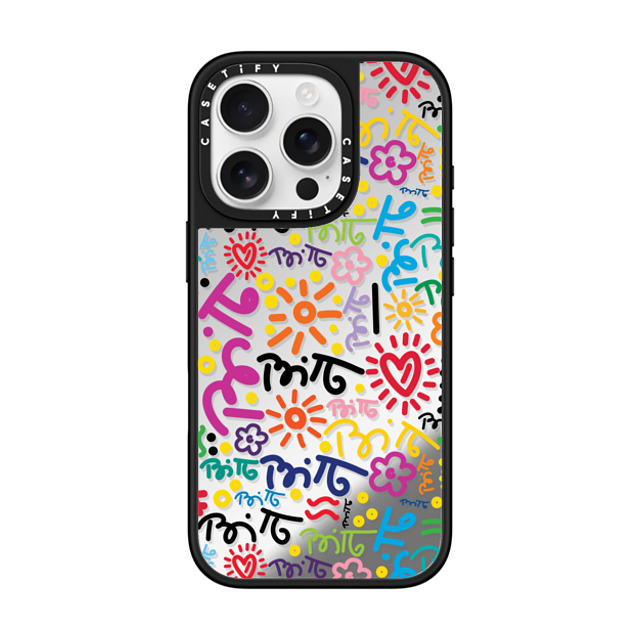 Romero Britto x CASETiFY iPhone 16 Pro Case Heart,Nature Silver on Black ミラーケース MagSafe対応 GRAFFITI COLOR BY ROMERO BRITTO Mother's Day Romero Britto x CASETiFY iPhone 16 Pro Case Heart,Nature Silver on Black ミラーケース MagSafe対応 GRAFFITI COLOR BY ROMERO BRITTO Mother's Day