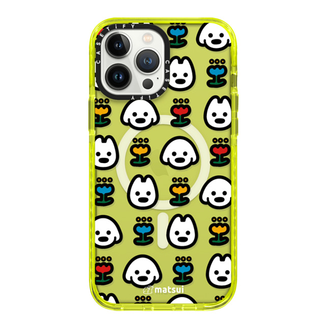 matsui x CASETiFY iPhone 13 Pro Max ケース ネオン イエロー インパクトケース MagSafe対応 matsui - MANY DOGS