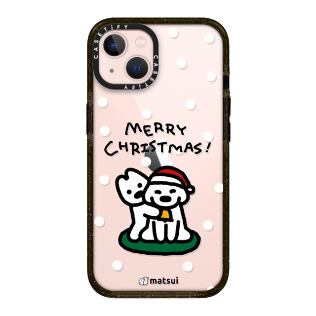 matsui x CASETiFY iPhone 13 ケース ブラック インパクトケース Matsui Christmas Print 1