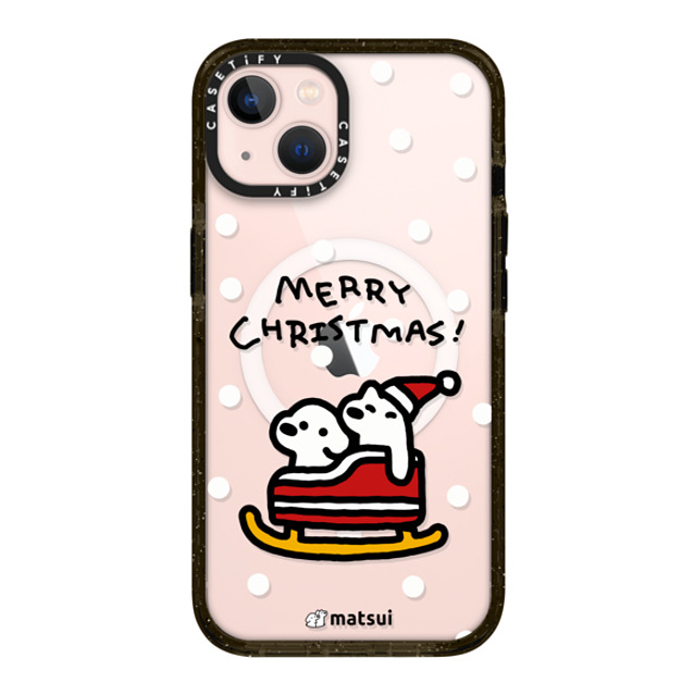 matsui x CASETiFY iPhone 13 ケース ブラック インパクトケース MagSafe対応 Matsui Christmas Print 2