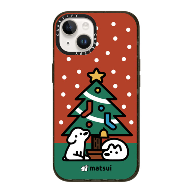 matsui x CASETiFY iPhone 14 ケース ブラック インパクトケース クリスマス