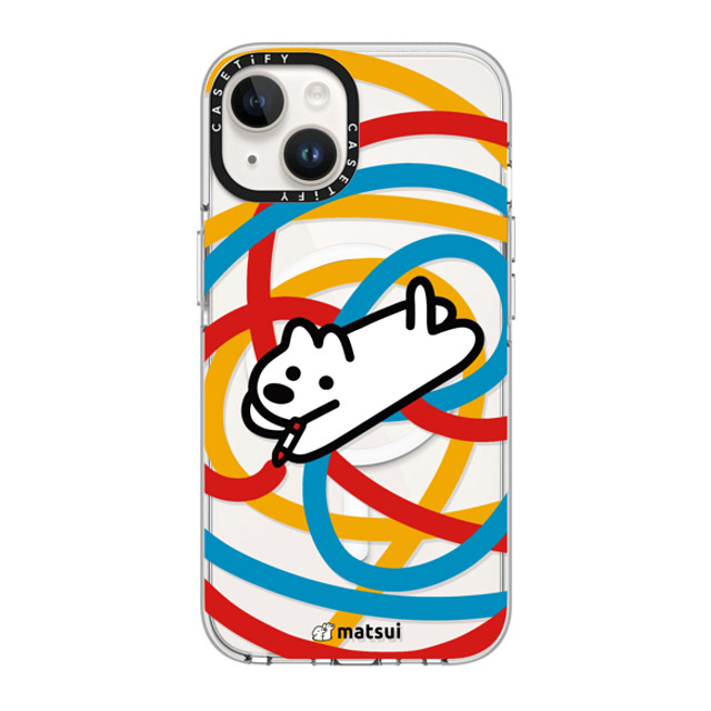 matsui x CASETiFY iPhone 14 Case Clear Clear Case MagSafe Compatible matsui - DOODLE DOG_B matsui x CASETiFY iPhone 14 Case Clear Clear Case MagSafe Compatible matsui - DOODLE DOG_B