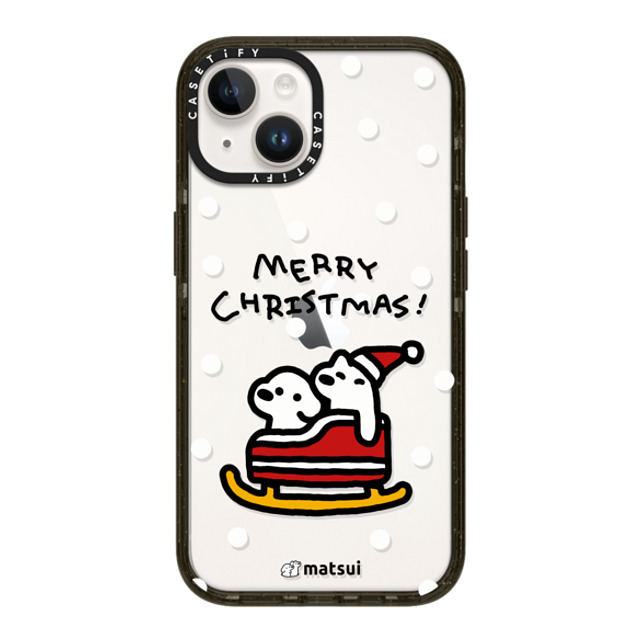 matsui x CASETiFY iPhone 14 ケース ブラック インパクトケース Matsui Christmas Print 2