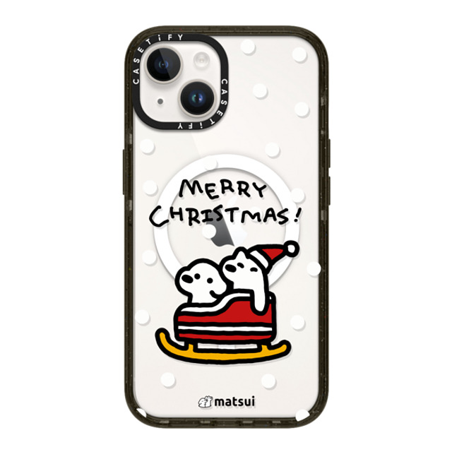 matsui x CASETiFY iPhone 14 ケース ブラック インパクトケース MagSafe対応 Matsui Christmas Print 2