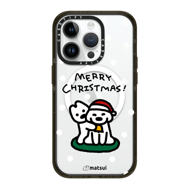 matsui x CASETiFY iPhone 14 Pro ケース ブラック インパクトケース MagSafe対応 Matsui Christmas Print 1