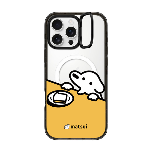 matsui x CASETiFY iPhone 16 Pro Max ケース ブラック インパクトリングスタンドケース MagSafe対応 パン