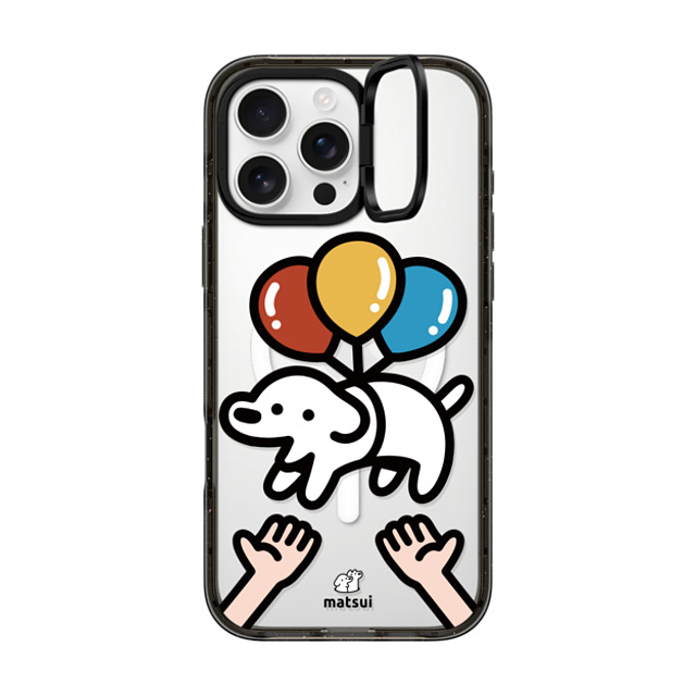 matsui x CASETiFY iPhone 16 Pro Max ケース ブラック インパクトリングスタンドケース MagSafe対応 Catch me!